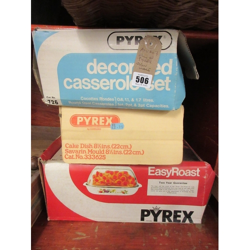 506 - QUANTITY OF PYREX OVEN WARE