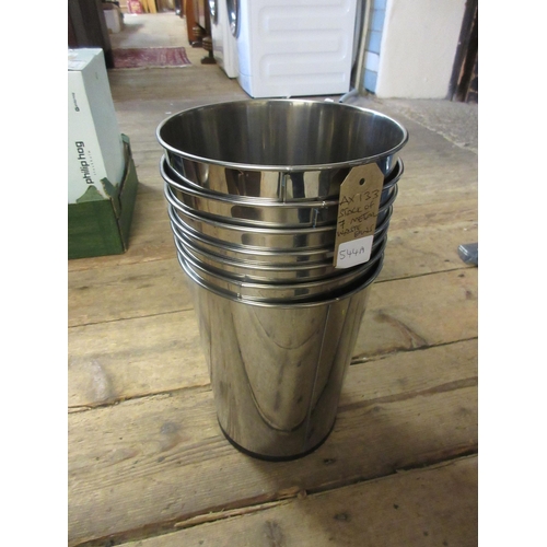 544A - SET OF SEVEN METAL WASTE BINS