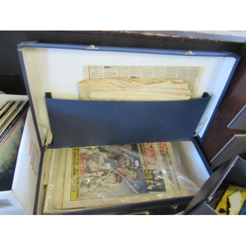 57 - SUITCASE OF VINTAGE DISC, NEW MUSICAL EXPRESS AND OTHER MUSIC MAGAZINES