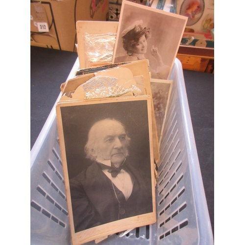 595 - QUANTITY OF PHOTOGRAPHS AND POSTCARDS INCLUDING MR AND MRS GLADSTONE BY MENDELISOHN