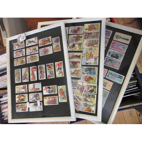 611 - THREE FRAMED SETS OF CIGARETTE CARDS