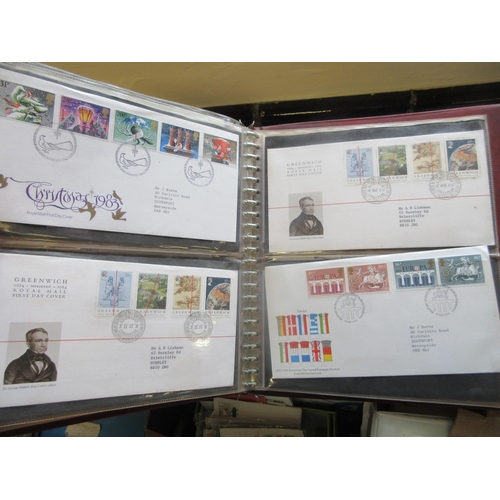 642 - BOX OF FIRST DAY COVER ALBUMS INCLUDING EARLY EXAMPLES