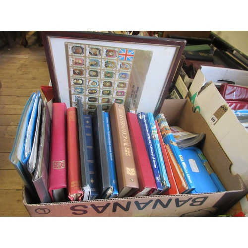 644 - LARGE BOX OF UK AND WORLD STAMP ALBUMS AND LOOSE STAMPS ETC