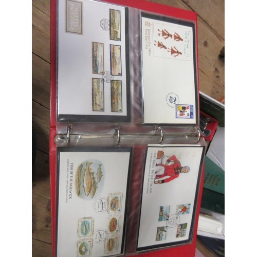 672 - FIVE ALBUMS OF FIRST DAY COVERS INCLUDING 1966 WORLD CUP EXAMPLE AND TWO MINT ALBUMS OF STAMPS