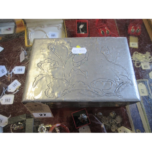 27 - TWO ARTS AND CRAFTS PEWTER BOXES