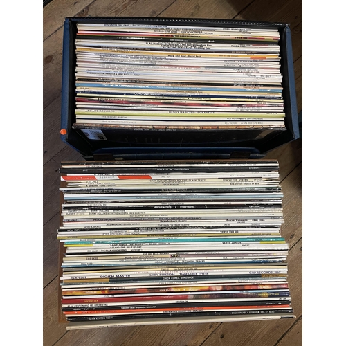 71 - FOUR CASES OF JAZZ AND BLUES LP RECORDS INCLUDING MILES DAVIS AND DAVE BRUBECK