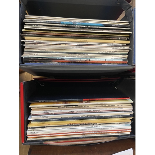 89 - FOUR RETRO CASES OF FILM SOUND TRACK AND OTHER LP RECORDS INCLUDING VALLEY OF THE DOLLS AND BATTLE S... 