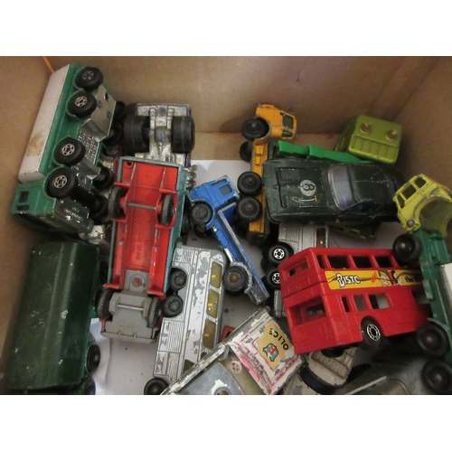 437 - BOX OF PLAYWORN MATCHBOX AND OTHER DIECAST CARS