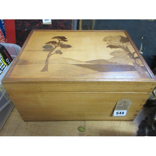 544 - MARQUETRY INLAID BOX