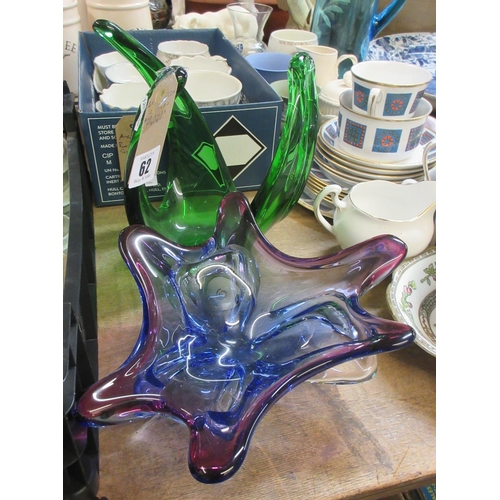 62 - TWO 1960S ART GLASS PIECES