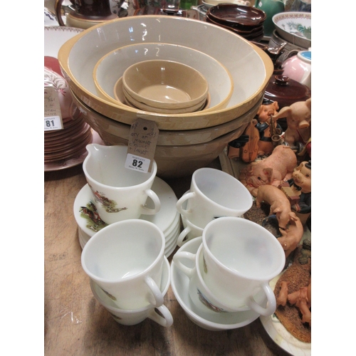 82 - QUANTITY OF MIXING BOWLS AND A TEA SET