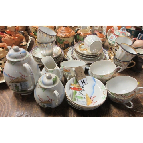 85 - QUANTITY OF HAND PAINTED CHINA TEAWARE