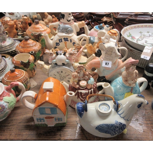 87 - QUANTITY OF NOVELTY TEAPOTS