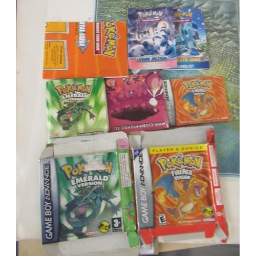 350 - BOX OF POKEMON CARDS AND GAMES ETC