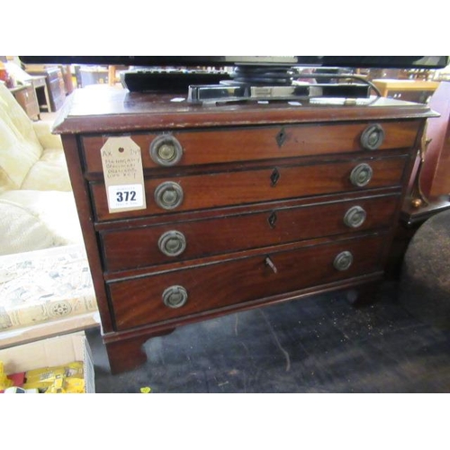 372 - MAHOGANY SPECIMEN DRAWERS WITH KEY