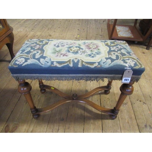 981 - X FRAMED TAPESTRY TOP STOOL