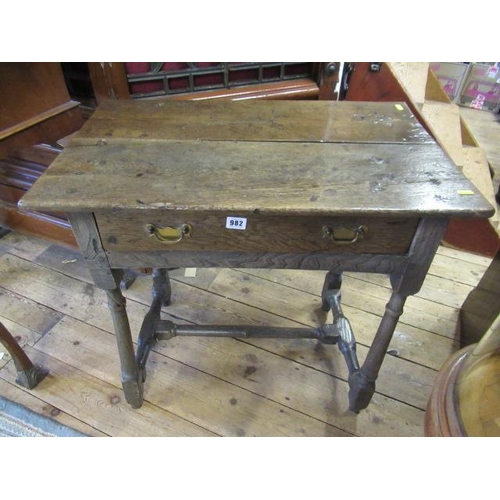 982 - SMALL ANTIQUE OAK SIDETABLE