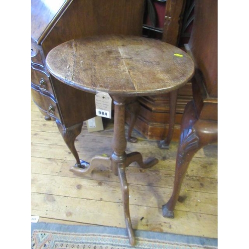 984 - ANTIQUE OAK SMALL TILT TOP TABLE