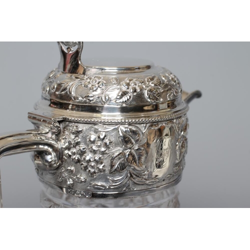 138 - AN EDWARDIAN CLARET JUG by W. & C. Sissons, Sheffield 1906, the slice, strawberry and star cut clear... 