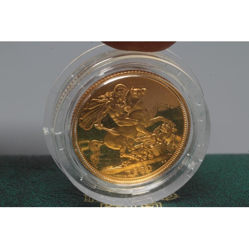 181 - AN ELIZABETH II SOVEREIGN, 1980, in capsule, cased (Est. plus 20% premium)