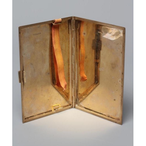 190 - A 9CT GOLD CIGARETTE CASE by Kurt Weiss Ltd., London 1963, of plain oblong form with all-over engine... 