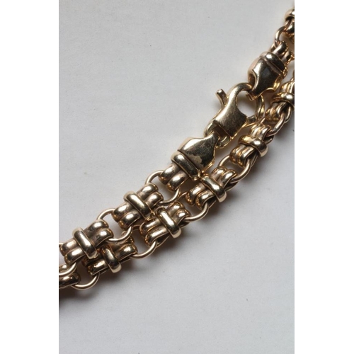 194 - A FANCY CHAIN LINK NECKLACE stamped 375, with ring clasp, 55.8g (Est. plus 24% premium inc. VAT)