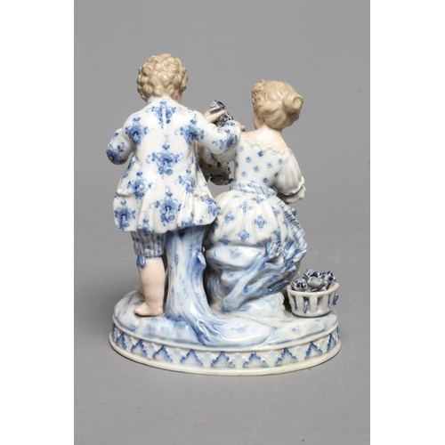 21 - A MEISSEN PORCELAIN GROUP ALLEGORICAL OF SUMMER AFTER JOHANN CARL SCHÖNHEIT modelled as two young ch... 