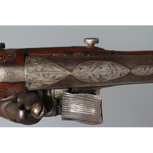 343 - A FLINTLOCK BLUNDERBUSS PISTOL with 12