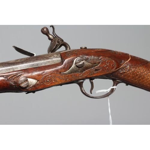 343 - A FLINTLOCK BLUNDERBUSS PISTOL with 12