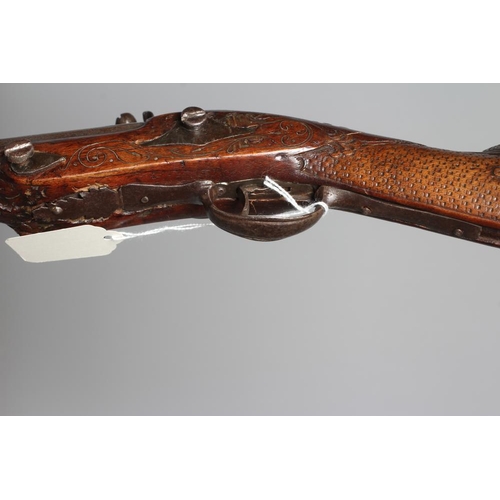 343 - A FLINTLOCK BLUNDERBUSS PISTOL with 12