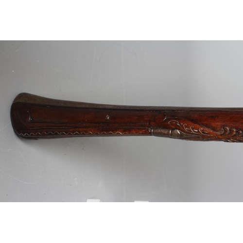 343 - A FLINTLOCK BLUNDERBUSS PISTOL with 12