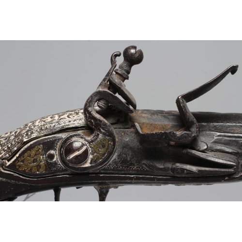 364 - A FLINTLOCK HOLSTER PISTOL, the 13 5/8