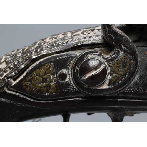 364 - A FLINTLOCK HOLSTER PISTOL, the 13 5/8