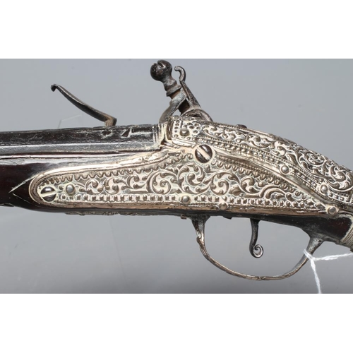 364 - A FLINTLOCK HOLSTER PISTOL, the 13 5/8