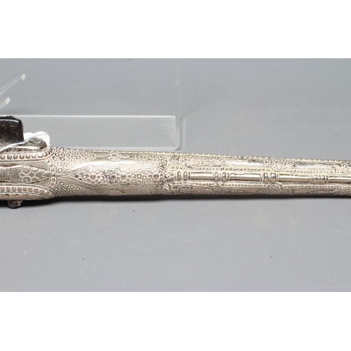 365 - A TURKISH FLINTLOCK PISTOL, early 19th century, with 13 1/4