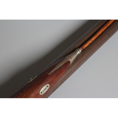 375 - A PERCUSSION DOUBLE BARELLED RIFLE with 34 5/8