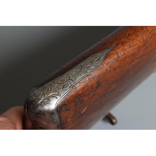 376 - A PERCUSSION DOUBLE BARELLED RIFLE with 31 3/4