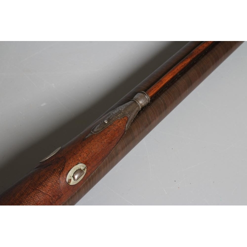 376 - A PERCUSSION DOUBLE BARELLED RIFLE with 31 3/4