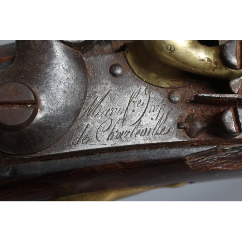 379 - A FRENCH MILITARY FLINTLOCK HOLSTER PISTOL, the 8