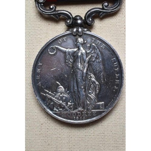 384 - A SUTLEJ MEDAL 1845-46 with Sobraon, Aliwal and Ferozeshuhur clasps, re-named for Patt Larkin of the... 