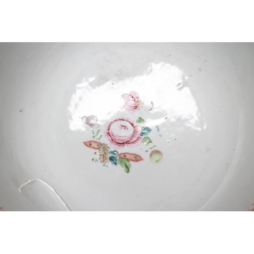 7 - A CHINESE PORCELAIN FAMILLE ROSE BOWL of plain circular form painted with flowers, unmarked, 10