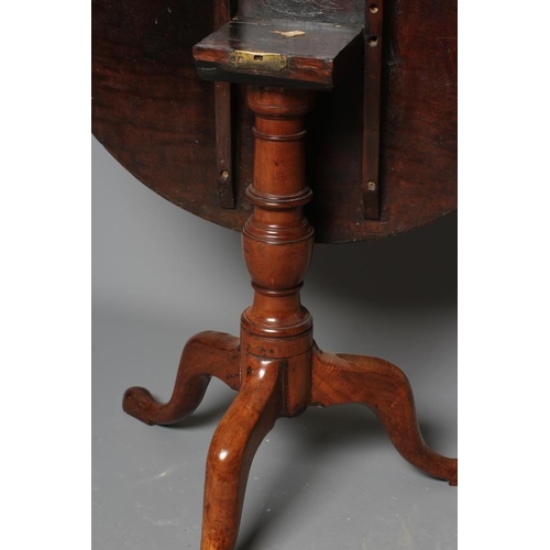 819 - A GEORGIAN MAHOGANY TRIPOD TABLE, third quarter 18th century and later, the circular tilt top with r... 