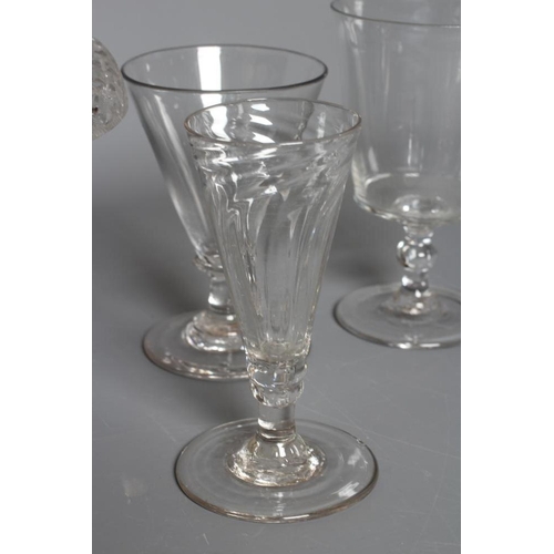 82 - A COLLECTION OF GEORGIAN GLASS, late 18th century and later, comprising an Irish style sweetmeat, th... 