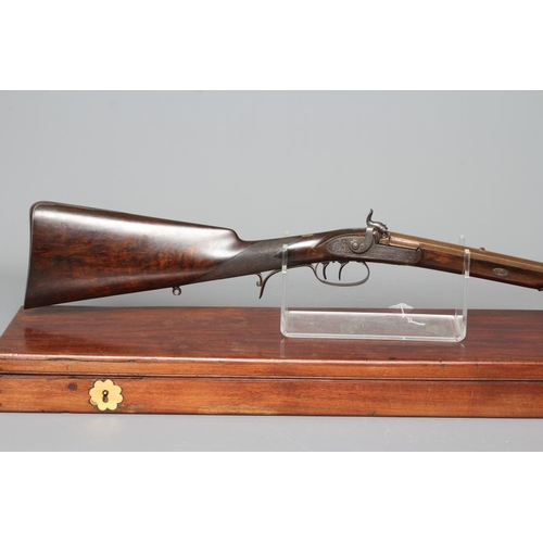 373 - A CASE PERCUSSION RIFLE BY JAMES BEATTIE, LONDON with 30