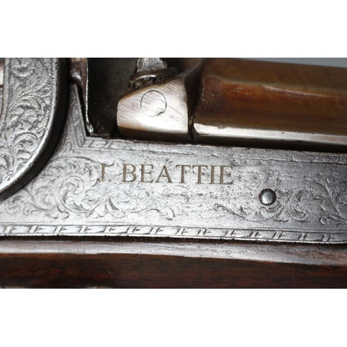 373 - A CASE PERCUSSION RIFLE BY JAMES BEATTIE, LONDON with 30