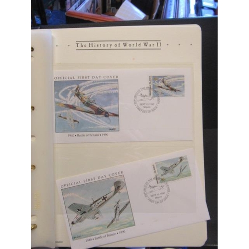 720 - SIX ALBUMS OF GB FIRST DAY COVERS INCLUDING 100 YEARS OF FLIGHT AND HISTORY OF WWII