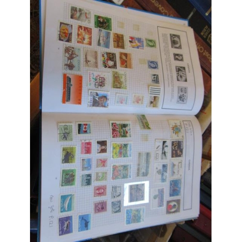 750 - BOX OF GB AND WORLD STAMP ALBUMS AND PACKETS OF STAMPS