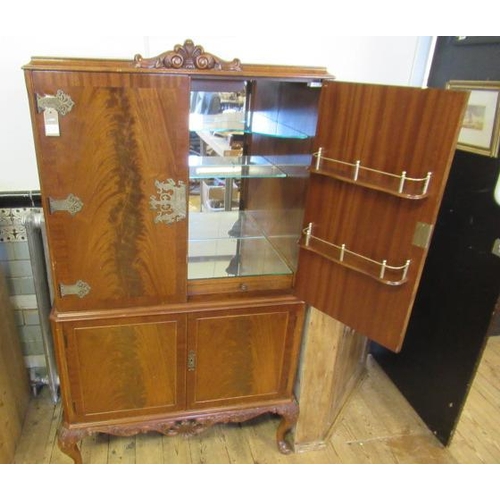 1145 - FIGURED WALNUT COCKTAIL CABINET