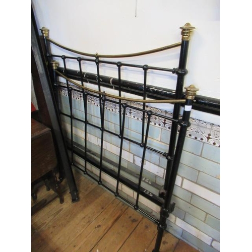 1147 - BRASS AND METAL SINGLE BED FRAME