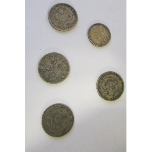 876 - 19TH CENTURY AND EARLIER UK, HONG KONG, INDIAN AND CHINESE COINS SOME SILVER